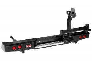 Бампер РИФ силовой задний Toyota Hilux 2005-2014 без фаркопа, с калиткой и фонарями