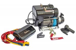 Лебёдка электрическая 12V Runva 10000 lbs 4500 кг двухмоторная (синтетический трос)