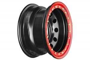 Диск усиленный УАЗ стальной черный 5x139,7 8xR15 d110 ET-19 с бедлоком (красный)