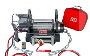 Лебёдка переносная РИФ 9000U c площадкой на цепях и проводами (в сборе) стальной трос