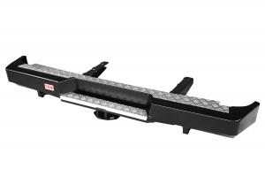 Бампер РИФ силовой задний ГАЗ Соболь с квадратом под фаркоп лифт 50 мм