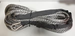 Трос синтетический для лебедки RusArmor 10мм под крюк (25м) серый