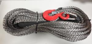 Трос синтетический для лебедки RusArmor 10мм с крюком (25м) серый