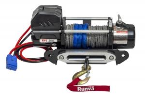 Лебёдка переносная РИФ 9000S c квадратом для фаркопа, синт. трос (облегченная)