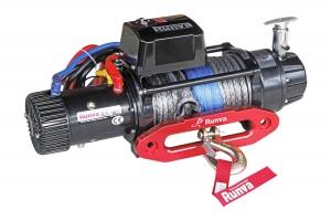 Лебёдка электрическая 12V Runva 9500 lbs 4350 кг влагозащищенная, синт. трос комбинированный роспуск
