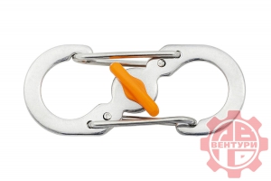 Карабин s-образный с блокировкой 36мм (silver)