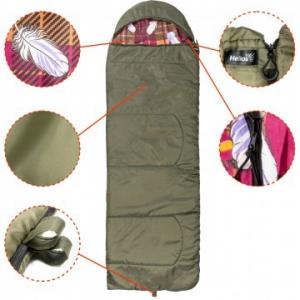 Мешок спальный БАТЫР СОК-4 (220*70) зелёный (холлофайбер) Helios