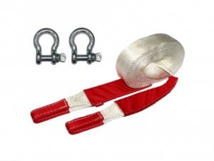 Динамический строп (рывковый) Tplus 10 т 9 м серия Туризм+ шаклы 3.25 т (2шт) + сумка (синяя)