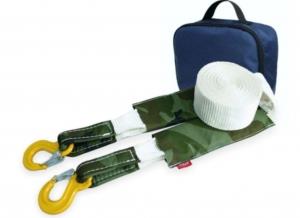 Ремень буксировочный эластичный Tplus 6 т 5 м серия Туризм Крюк/Крюк + сумка (синий)