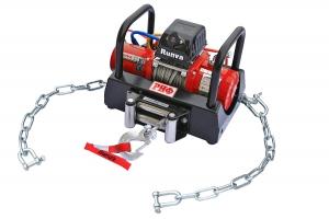 Лебёдка переносная РИФ 9.5XS c площадкой на цепях и проводами (в сборе) корот. барабан, стальн. трос
