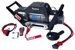 Лебёдка переносная РИФ 12000SR c площадкой в квадрат для фаркопа и проводами (в сборе)