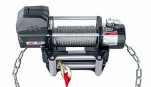 Лебёдка переносная РИФ 9000 c облегчённой площадкой на цепях и проводами (стальной трос)