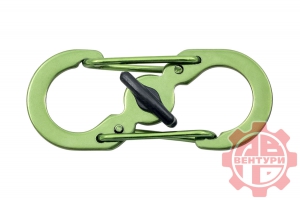 Карабин s-образный с блокировкой 36мм (green)