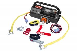 Лебёдка переносная РИФ 2500A c малой площадкой и проводами (в сборе) стальной трос