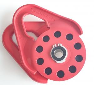 Блок усиления (полиспаст) под синтетический трос 10 мм/9 т , красный