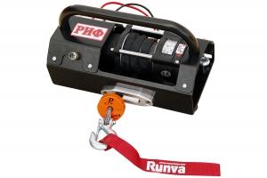 Лебёдка переносная РИФ 3500ASR c малой площадкой и проводами в сборе, синтетический трос