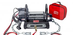Лебёдка переносная РИФ 9000USR c площадкой на цепях и проводами (в сборе) синтетический трос