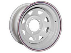 Диск колёсный стальной штампованный 5x127, размер 8х15, ET -19, ЦО 75, белый