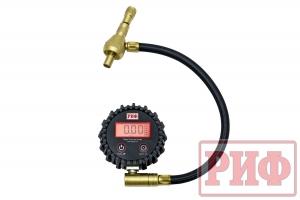 Дефлятор-манометр цифровой РИФ 2.5" с шлангом от 0 до 14 атм