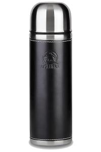 Термос с узким горлом с кожаной вставкой