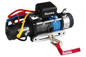 Лебёдка электрическая высокоскоростная 12V Runva 9500 lbs 4350 кг (синтетический трос)