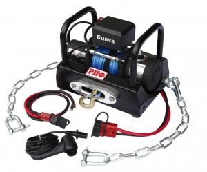 Лебёдка переносная РИФ 5000SR c площадкой на цепях и проводами (в сборе)