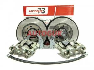 Дисковые тормоза УАЗ на гражданский передний мост с суппортом УАЗ 3160, 3163, Хантер (комплект)