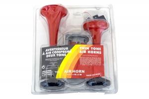 Сигнал звуковой (электрический) 12V , 2-рожка, красный , 194 мм