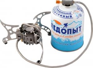 Плита газовая портативная мультитопливная СЛЕДОПЫТ "Огонь Прометея-1" (улучшенный насос+чехол)