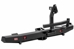 Бампер РИФ силовой задний УАЗ Хантер с квадратом под фаркоп, фонарями и калиткой (прав.) лифт 65 мм