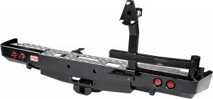 Бампер РИФ задний ГАЗ Соболь с площ. под лебёдку, квадратом под фаркоп, калит. и фонарями лифт 50 мм